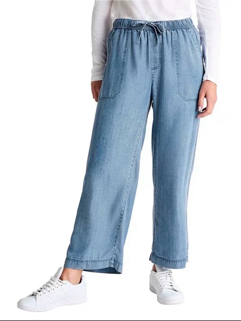 Splendid Adele Indigo Palazzo Wide Leg Cropped Pants Sz S $158 NWT